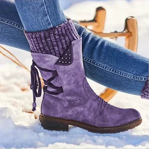 Donna - Stivaletti invernali con lacci - Eleganti e caldi