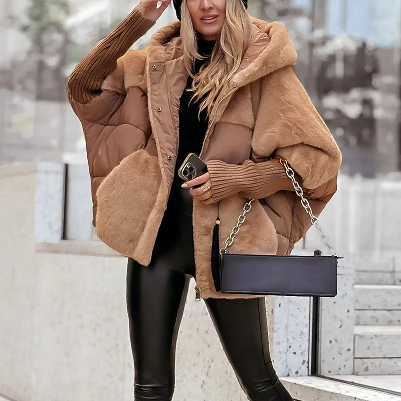 Donna - Cappotto caldo multicolore - Stile invernale