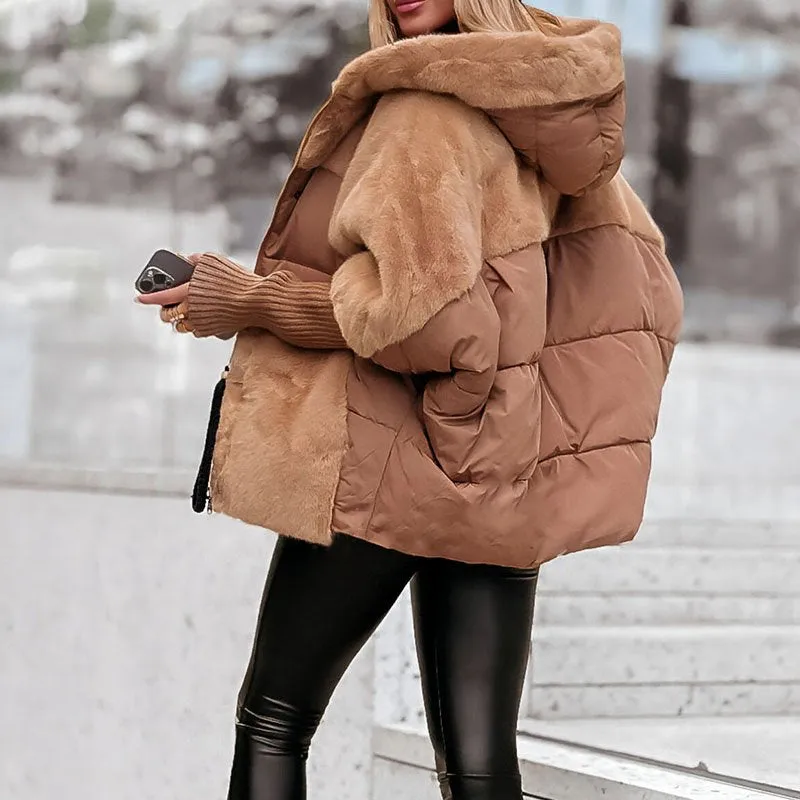Donna - Cappotto caldo multicolore - Stile invernale