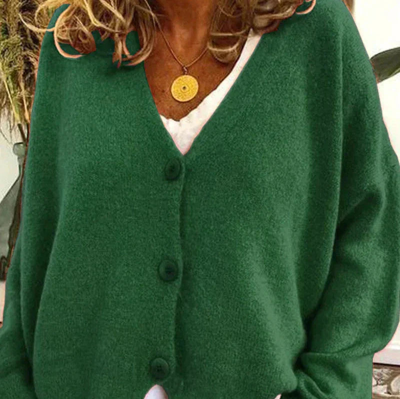 Donna - Cardigan con scollo a V e bottoni sul davanti