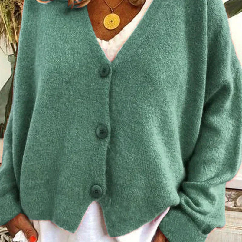 Donna - Cardigan con scollo a V e bottoni sul davanti