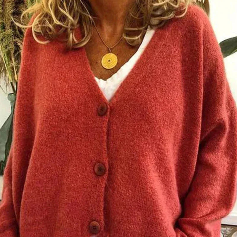 Donna - Cardigan con scollo a V e bottoni sul davanti