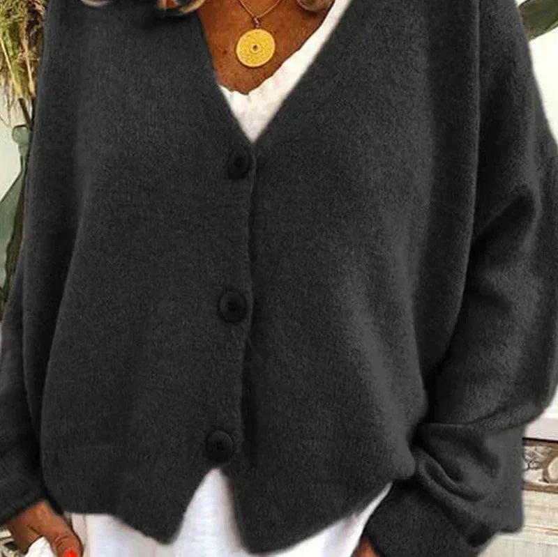 Donna - Cardigan con scollo a V e bottoni sul davanti