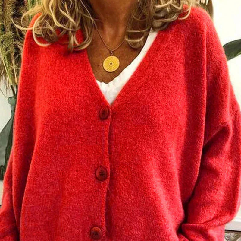 Donna - Cardigan con scollo a V e bottoni sul davanti