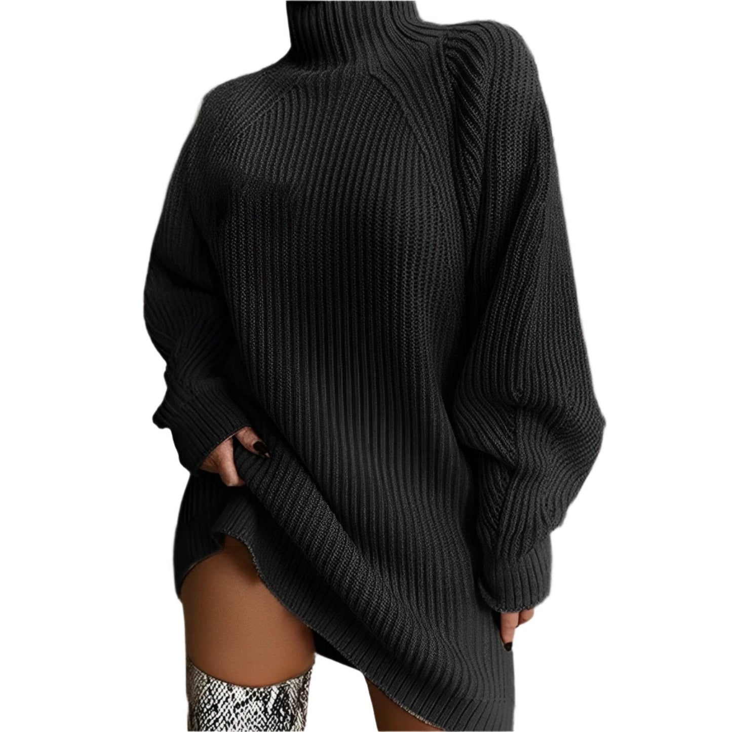 Donna - Maglione dolcevita oversize - Stile maglia accogliente