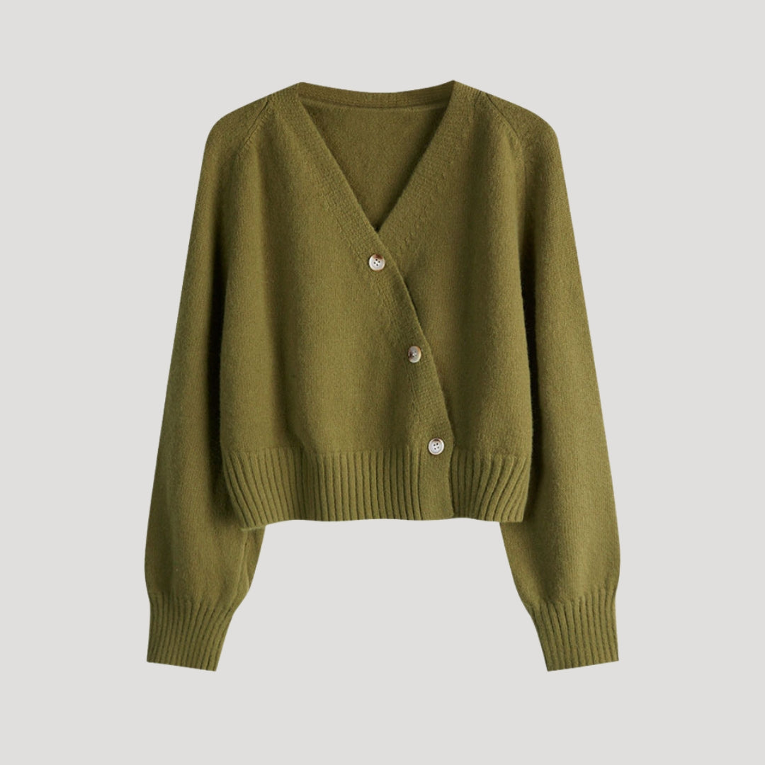 Donna - Cardigan in maglia con scollo a V - Button-Up