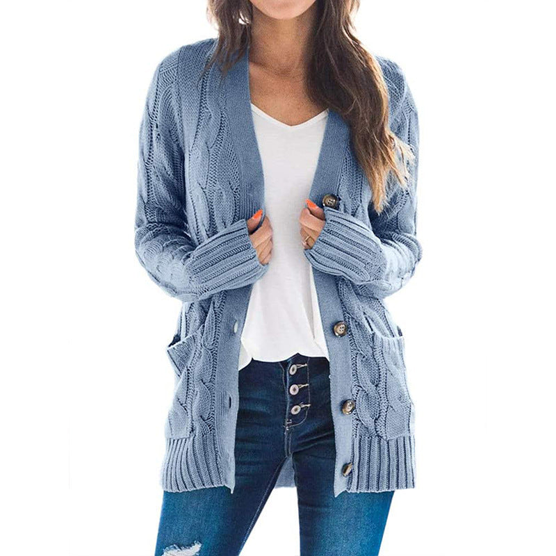 Donna - Cardigan in maglia a coste - Tasche