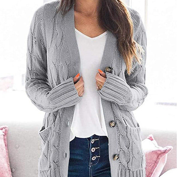 Donna - Cardigan in maglia a coste - Tasche