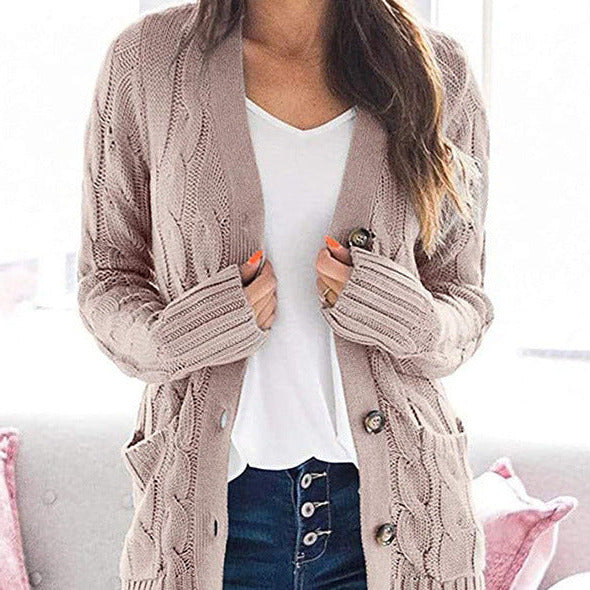 Donna - Cardigan in maglia a coste - Tasche