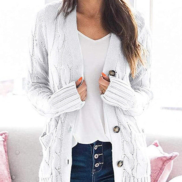 Donna - Cardigan in maglia a coste - Tasche