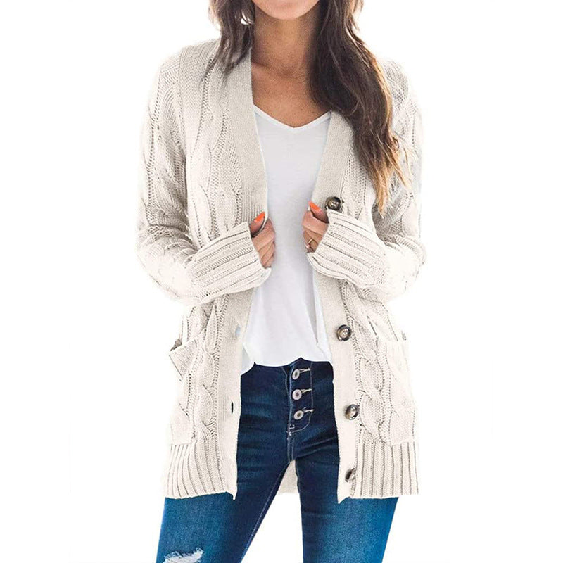 Donna - Cardigan in maglia a coste - Tasche
