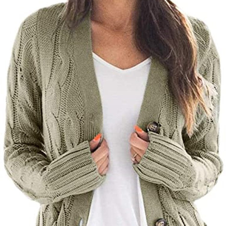 Donna - Cardigan in maglia a coste - Tasche