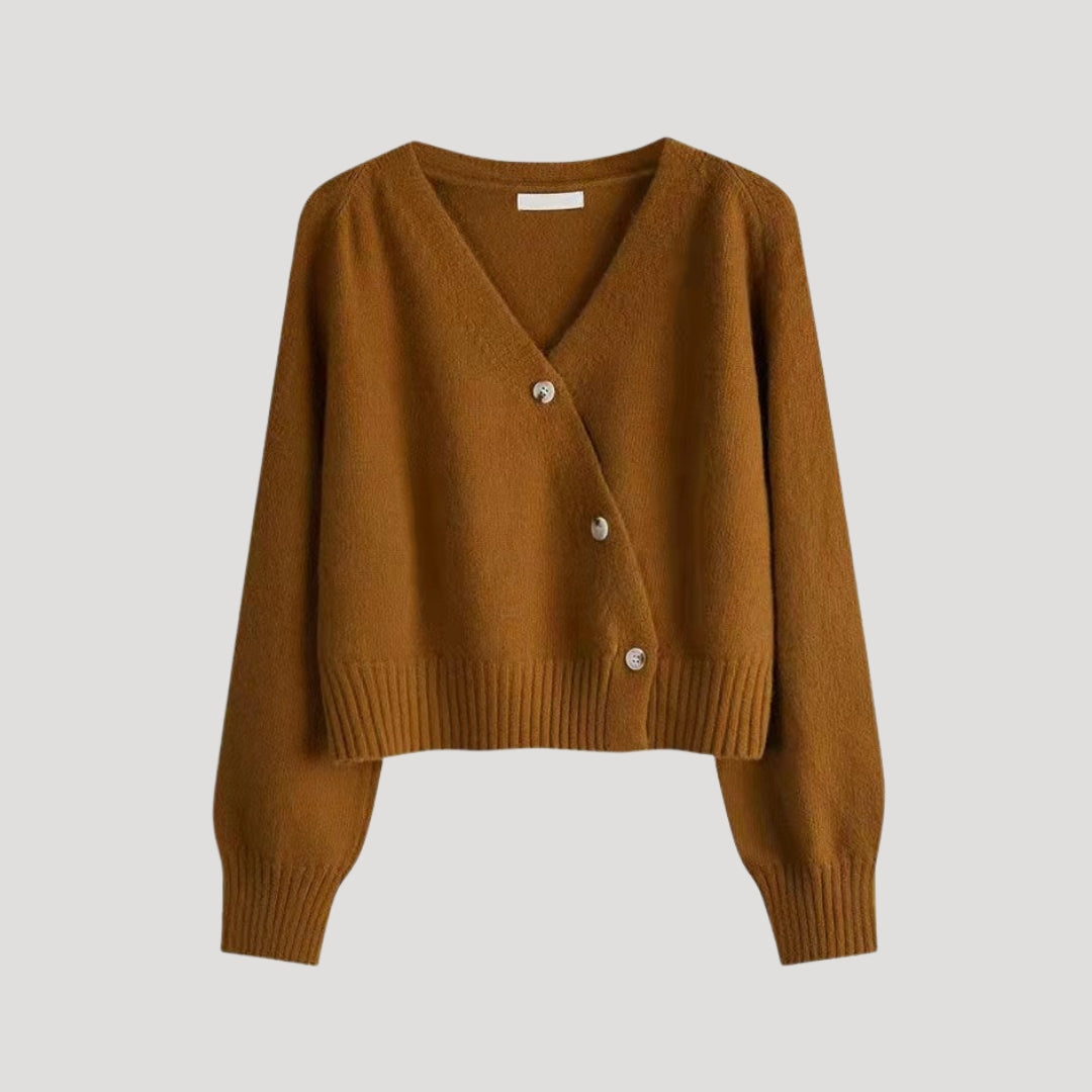 Donna - Cardigan in maglia con scollo a V - Button-Up