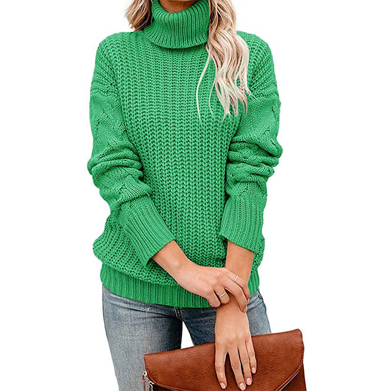 Donna - Maglia dolcevita a maglia grossa - Stile accogliente