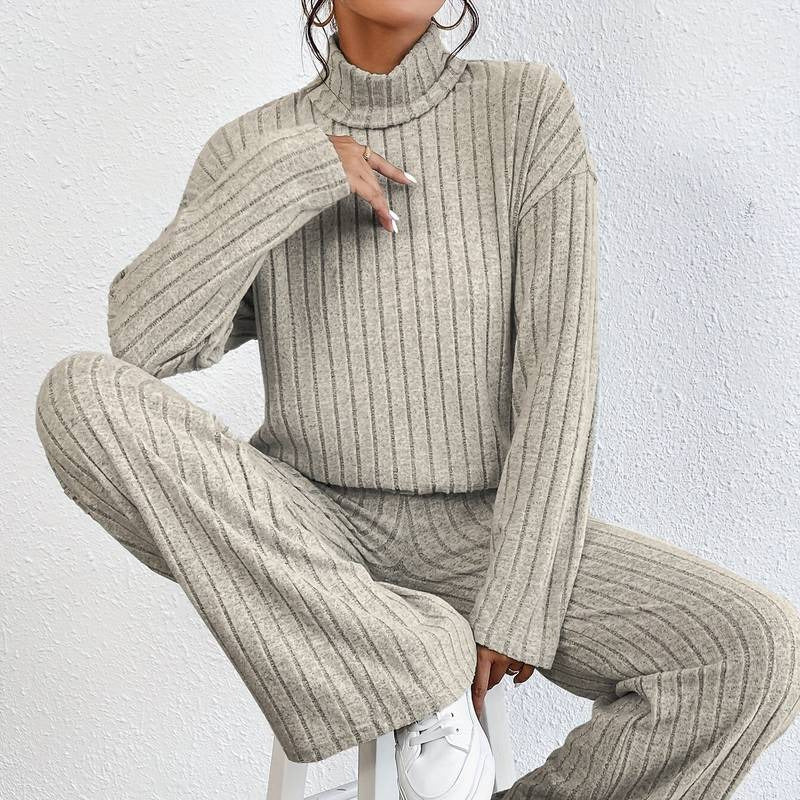 Donna' - Set due pezzi - Maglione a collo alto e pantaloni larghi