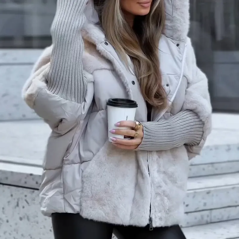 Donna - Cappotto caldo multicolore - Stile invernale