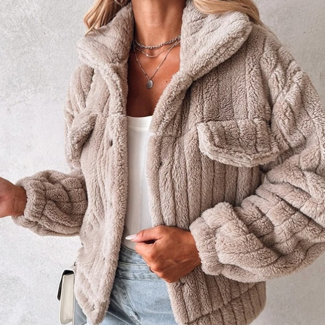 Donna - Cappotto corto e caldo - Stile accogliente