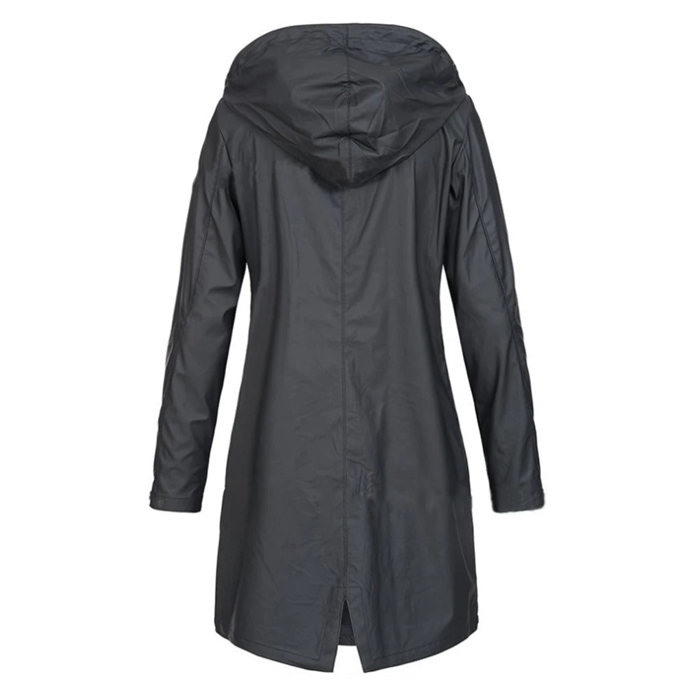 Donna - Giacca lunga autunnale - Collo alto