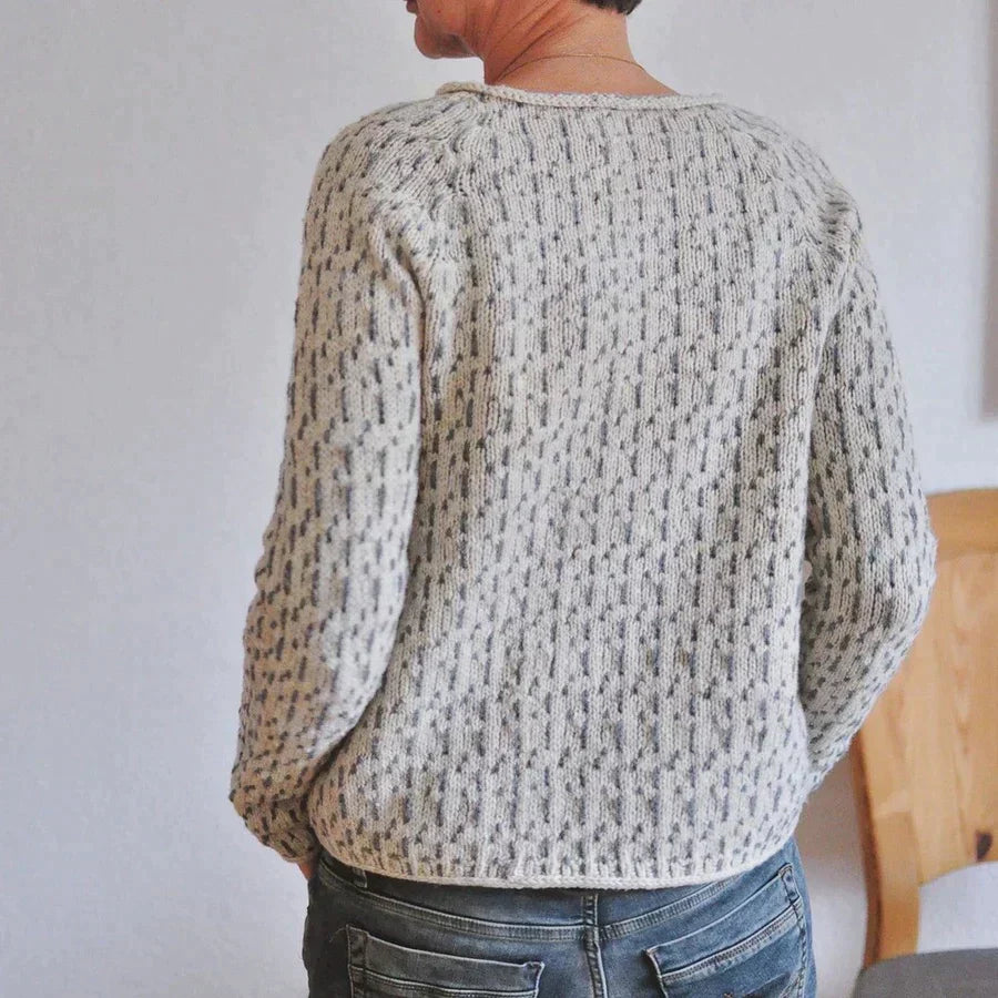 Donna - Maglione a maglia - Grigio elegante a maniche lunghe
