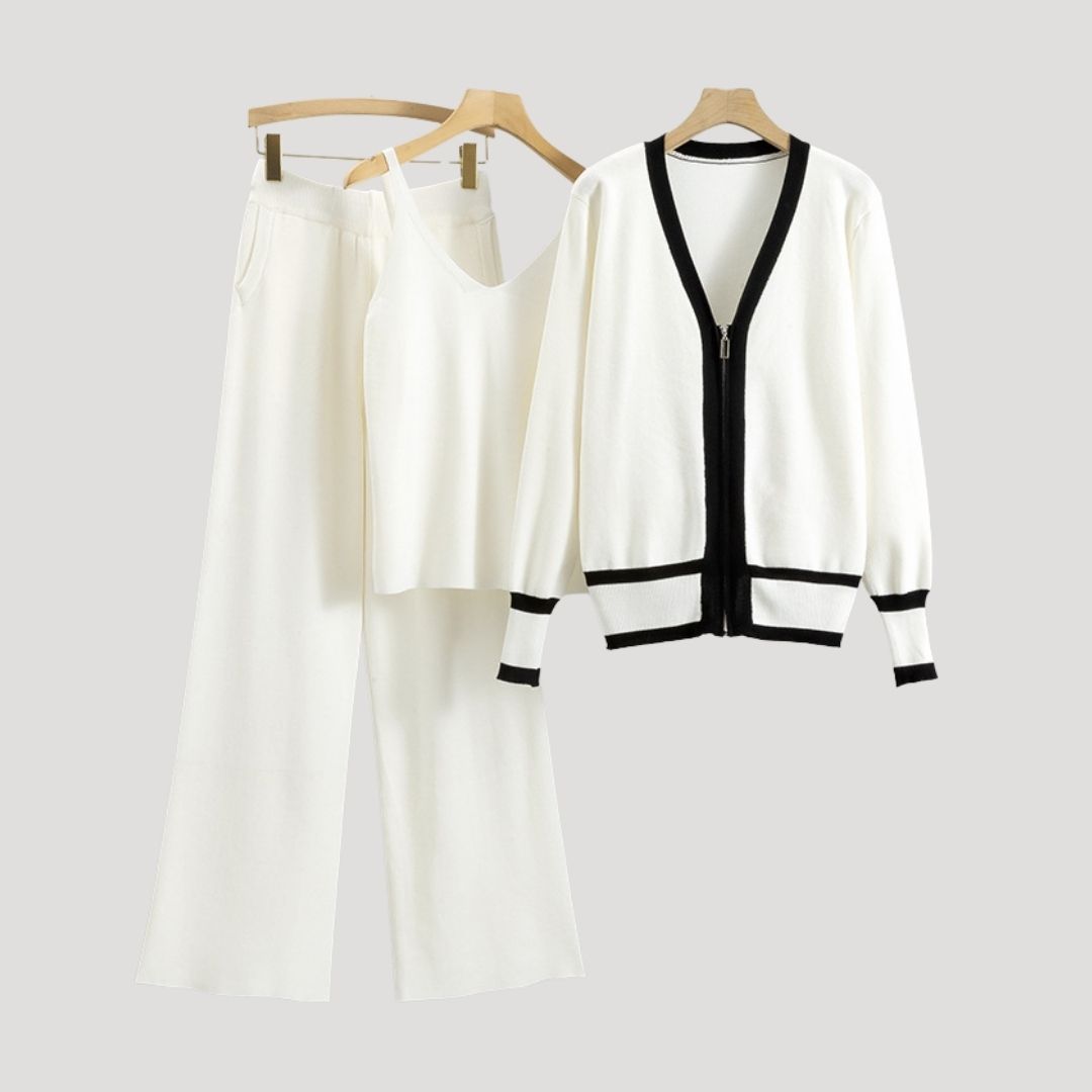 Donna - Set di pigiameria in maglia a 3 pezzi