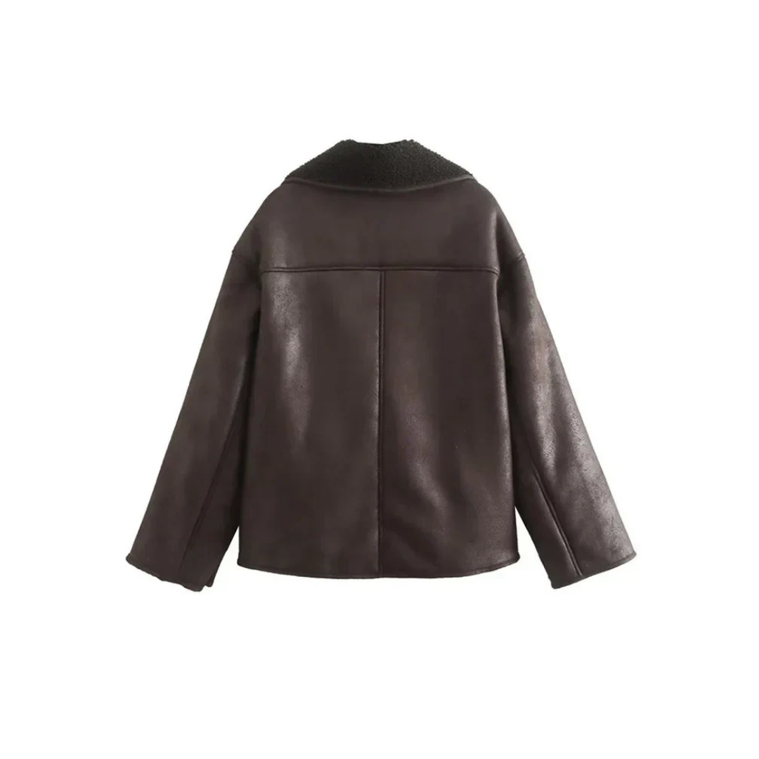 Donna - Elegante giacca a maniche lunghe con risvolto - Stile invernale