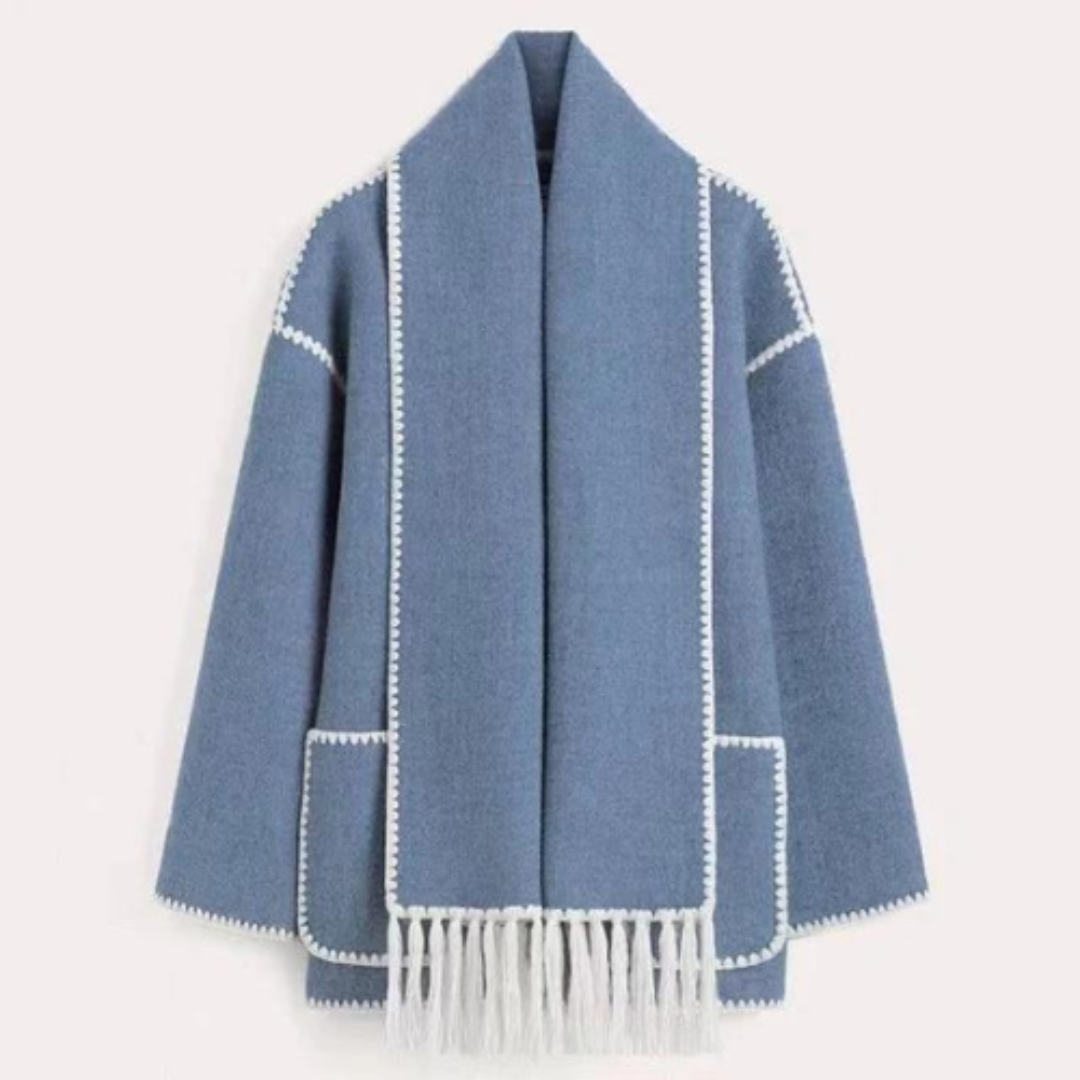 Donna - Caldo cappotto invernale con colletto a portafoglio - stile sciolto