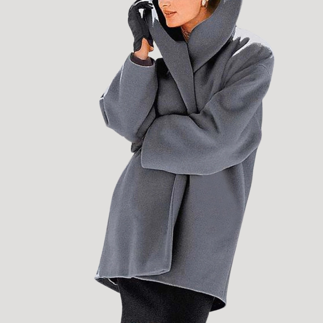 Donna - Cappotto in lana fuori misura - Stile invernale