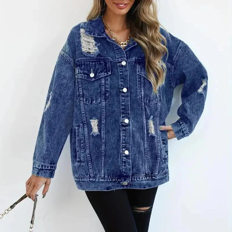 Donna - Giacca di jeans oversize - Stile casual chic - Moda versatile