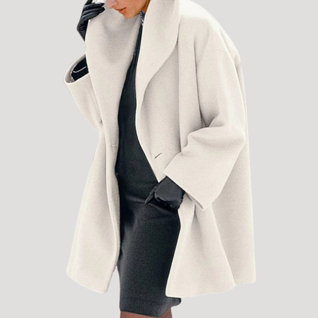 Donna - Cappotto in lana fuori misura - Stile invernale