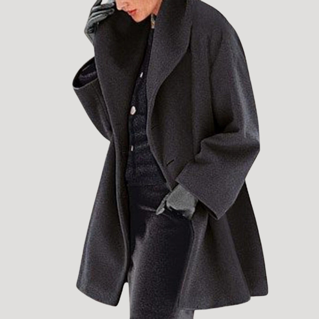 Donna - Cappotto in lana fuori misura - Stile invernale