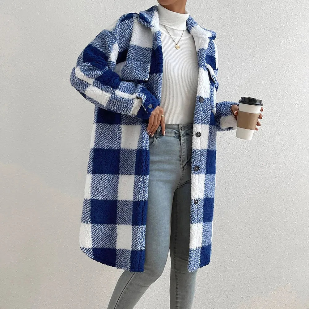 Donna - Cappotto in peluche fuori misura - Accogliente e caldo