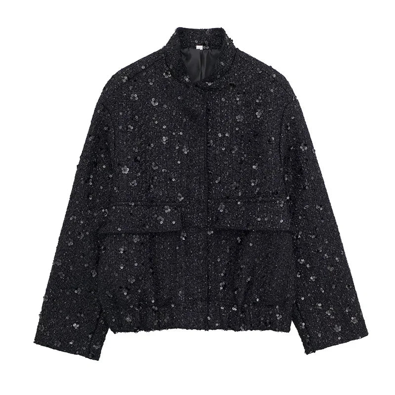 Donna - Giacca corta in paillettes - Elegante e divertente