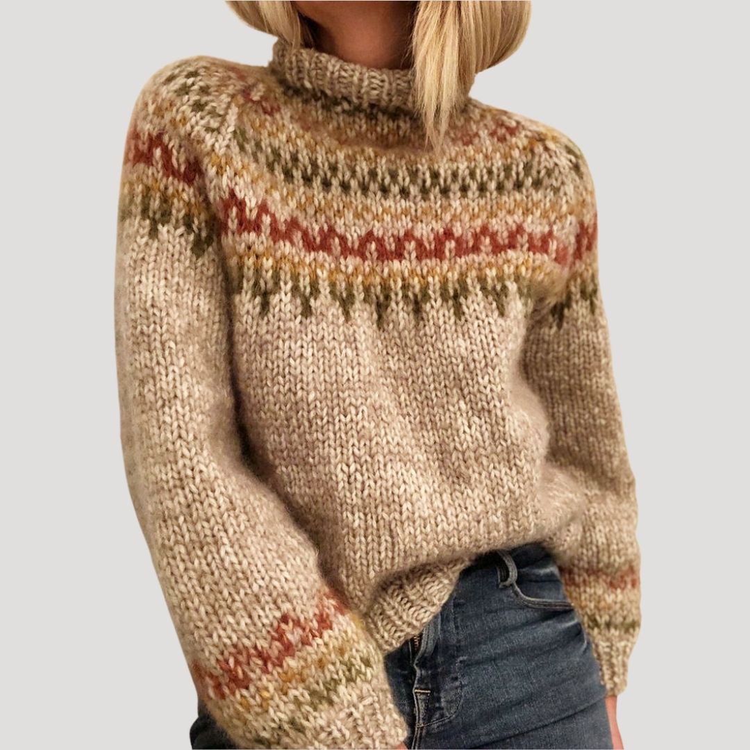 Donna - Maglia fuori misura a maglia grossa - Fair Isle