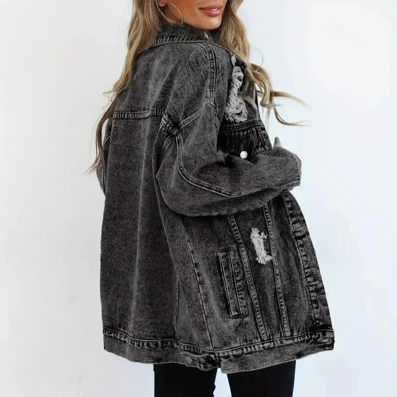 Donna - Giacca di jeans oversize - Stile casual chic - Moda versatile