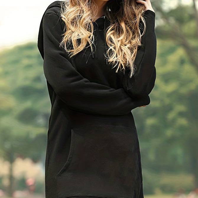 Donna - Felpa lunga con cappuccio - Morbida ed elegante