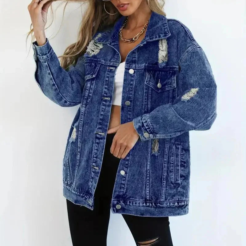 Donna - Giacca di jeans oversize - Stile casual chic - Moda versatile