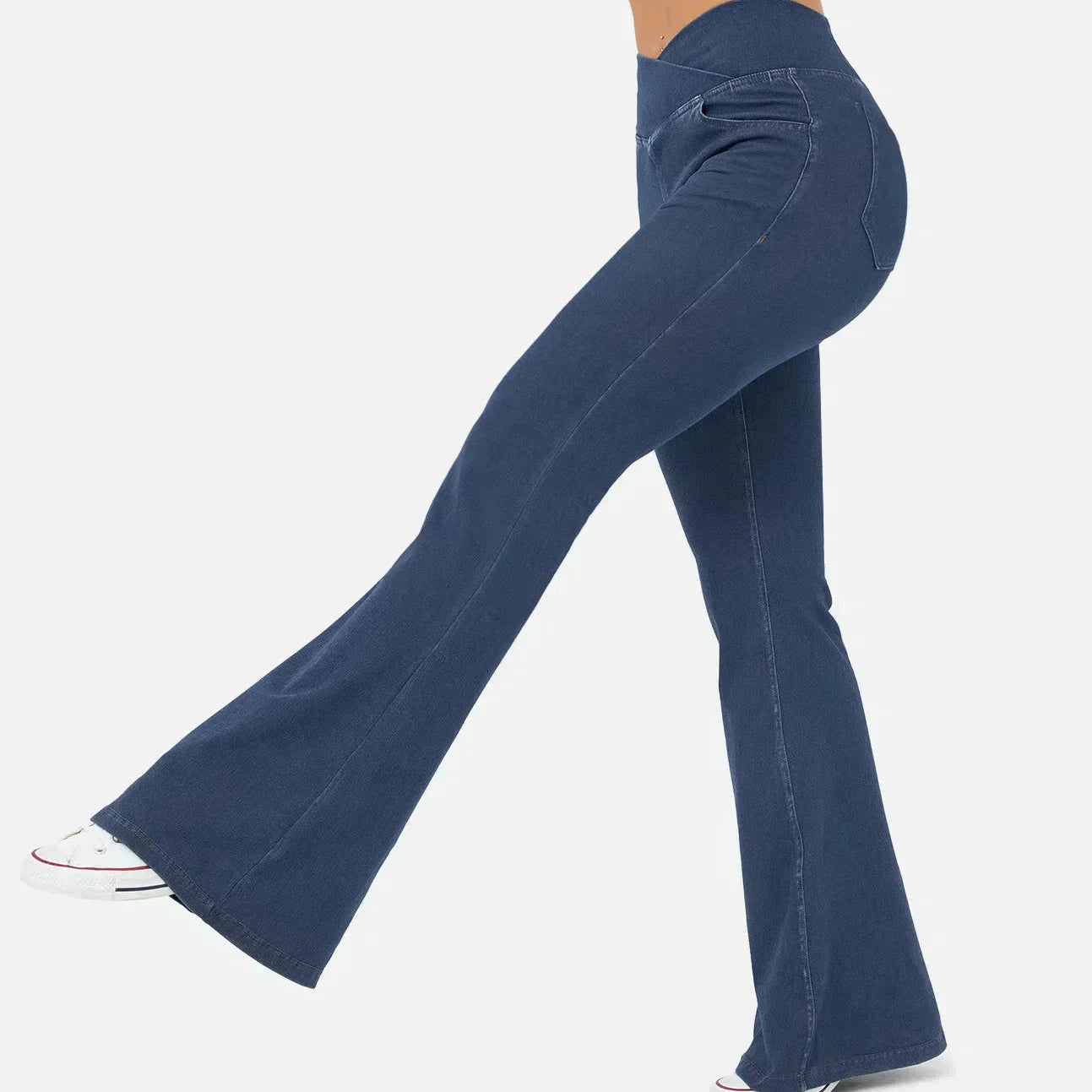 Donna - Jeans svasati a vita alta - Stile incrociato