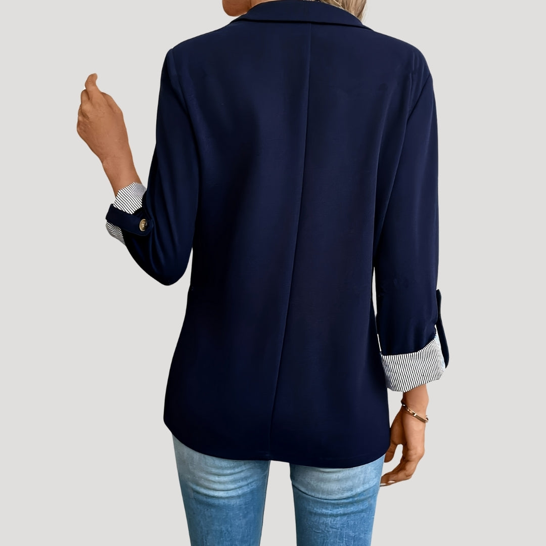 Donna - Blazer classico - Taglio sartoriale con maniche arrotolabili - Stile chic da ufficio