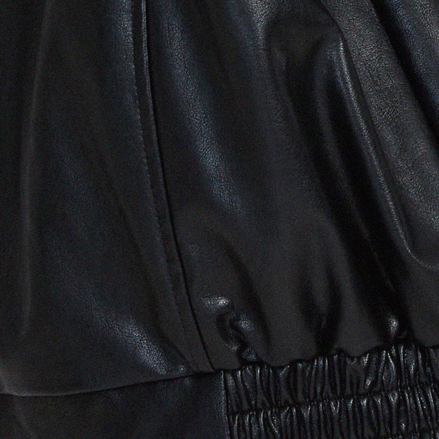 Donna - Giacca in pelle rilassata - Collo alto con zip