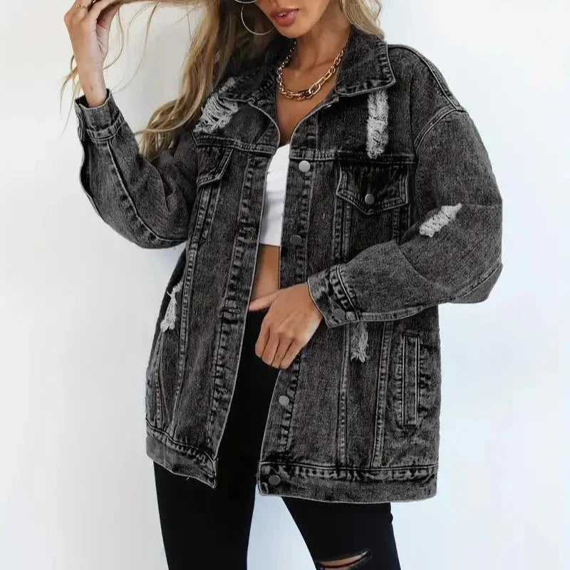 Donna - Giacca di jeans oversize - Stile casual chic - Moda versatile