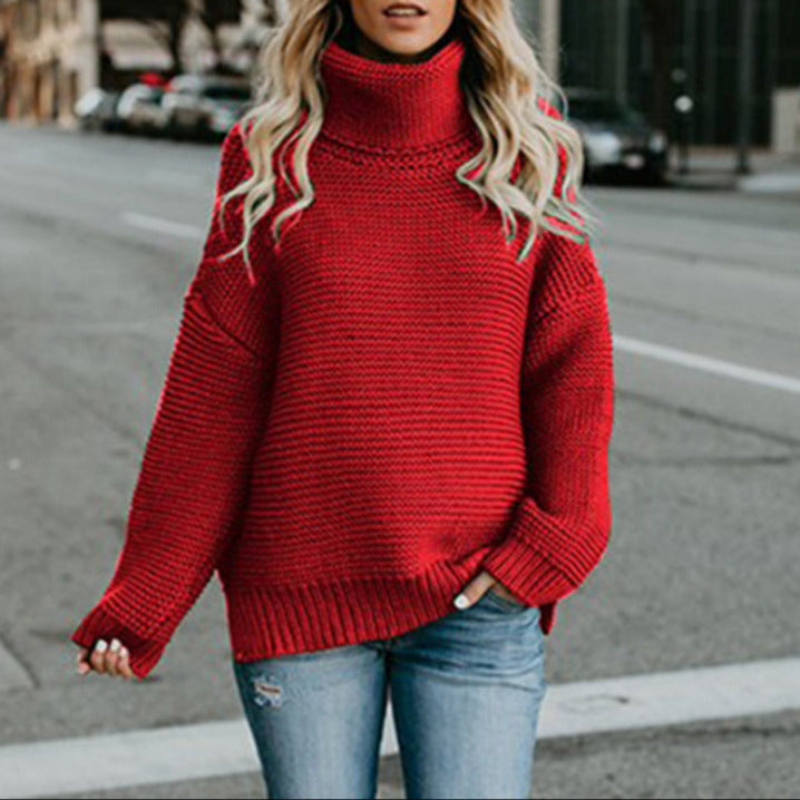 Donna - Maglione a collo alto - Maglia accogliente