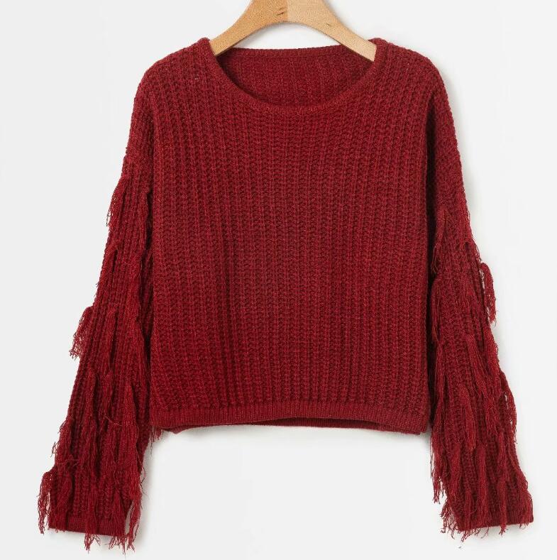 Donna - Maglia accogliente - Maniche con frange