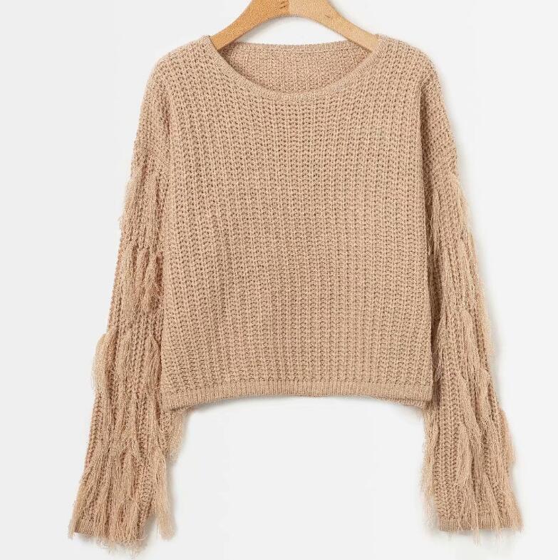 Donna - Maglia accogliente - Maniche con frange