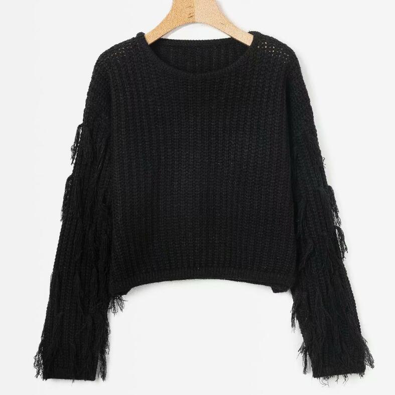 Donna - Maglia accogliente - Maniche con frange