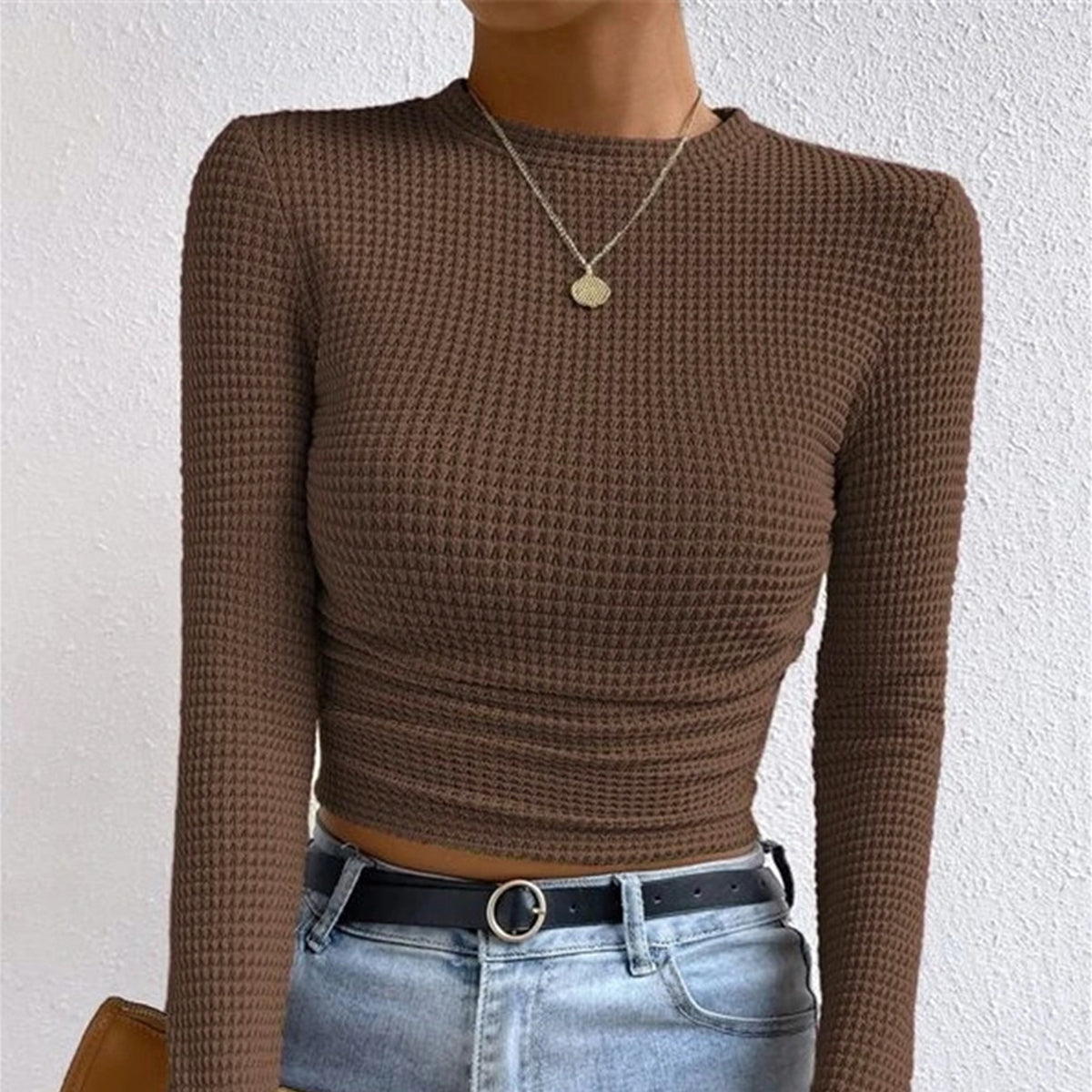 Donna - Maglione sottile - Maglia a punti waffle