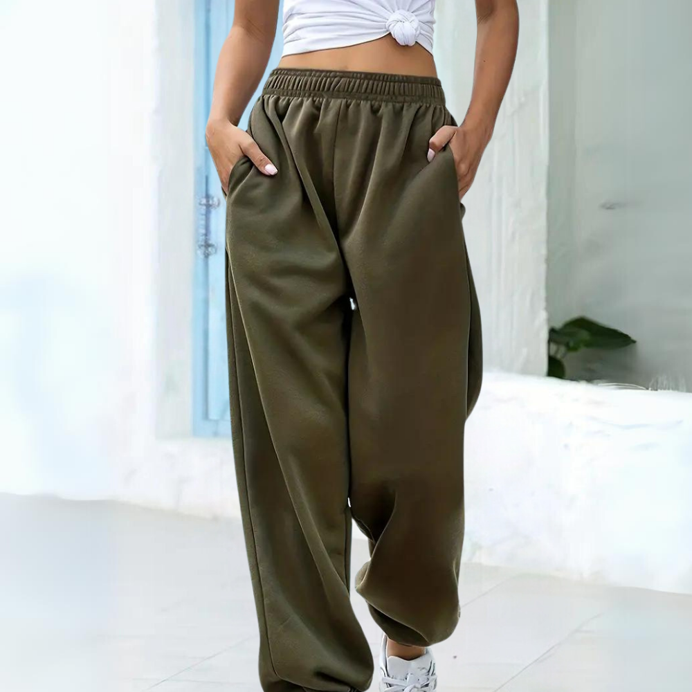Donne - Pantaloni da jogging a vita alta - Stile baggy
