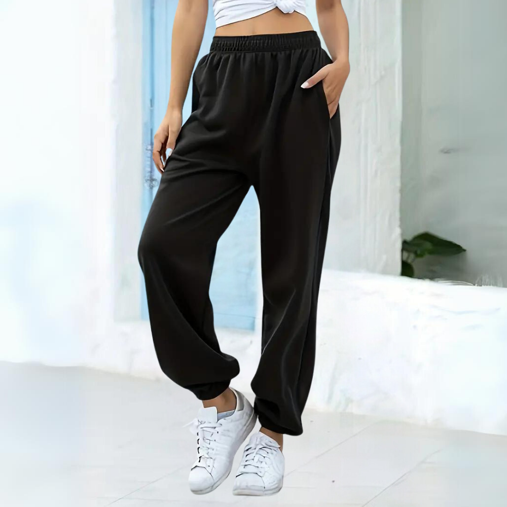 Donne - Pantaloni da jogging a vita alta - Stile baggy