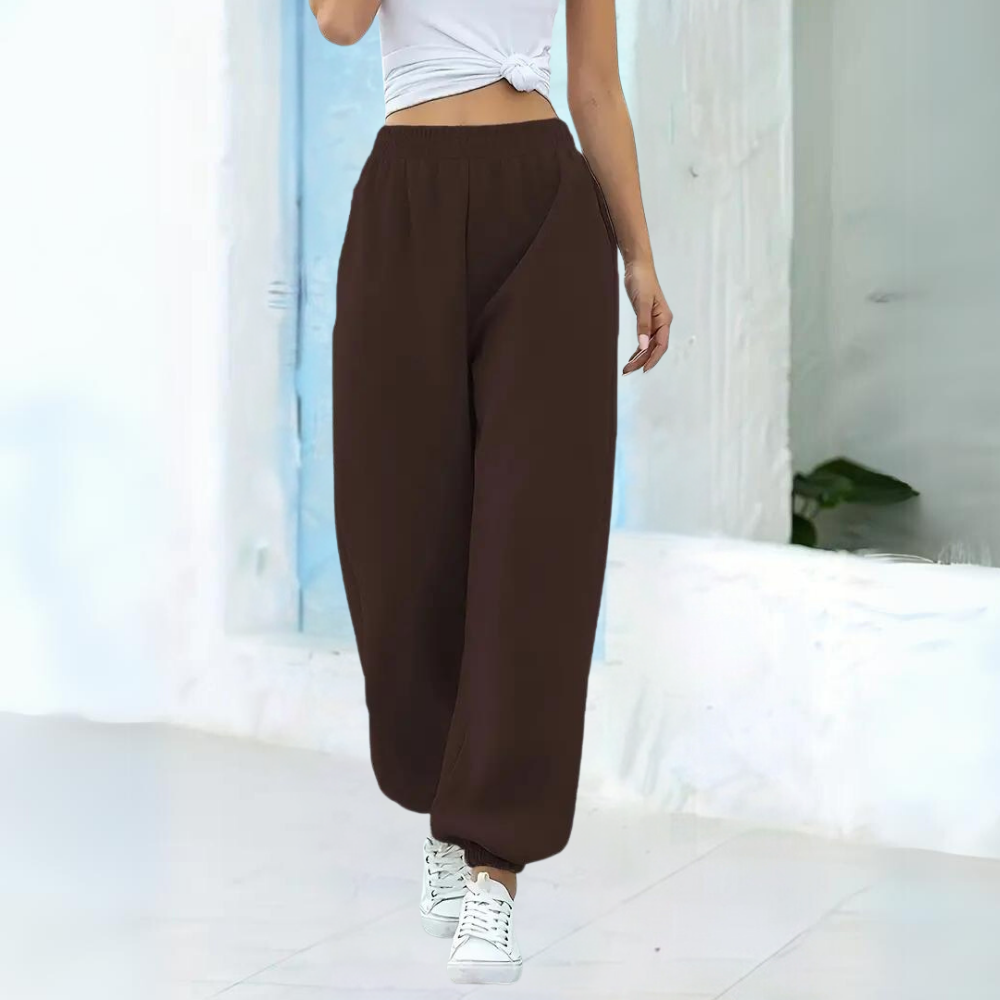 Donne - Pantaloni da jogging a vita alta - Stile baggy