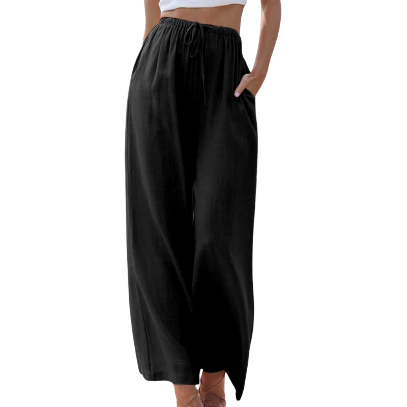 Donna - Pantaloni eleganti - Miscela di cotone e lino - Comfort alla moda