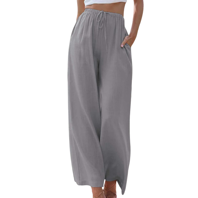 Donna - Pantaloni eleganti - Miscela di cotone e lino - Comfort alla moda